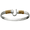 Ss 6mm Hook Hammered Bracelet W/14ky Double Wrap 8.0 Inch - C62CWHAM80