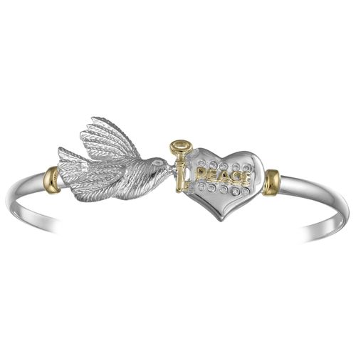 Ss 6mm Peace Bracelet W/ 0.15 Ct Tw Dia And 14ky Wrap 8.5 Inch - TT6PEACED85
