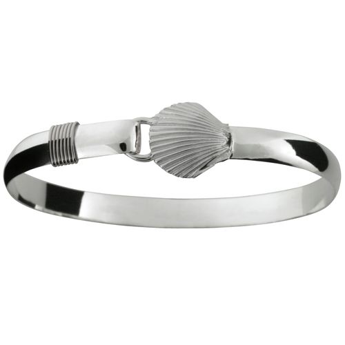 Ss 6mm Silver Scallop Bracelet W/ss Wraps 6.5 Inch - S6SCAL65