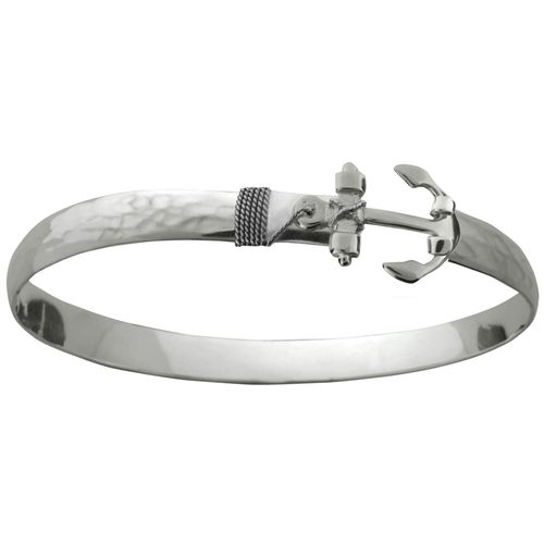 Ss 8mm Hammered Anchor Bracelet 7.0 Inch - S8HAMANC70
