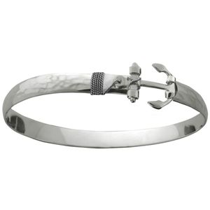 Ss 8mm Hammered Anchor Bracelet 7.5 Inch - S8HAMANC75