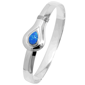 Ss 8mm Pear Shape Opal Unity Hook Bracelet W/imi Opal & Ss Wraps 7.5 Inch - S8PSOPUNY75