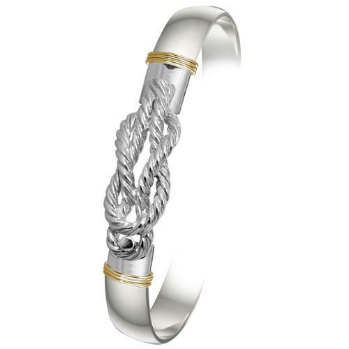 Ss 8mm Sailors Knot Bracelet W/ 14ky Wraps 7.5 Inch - C8SK75