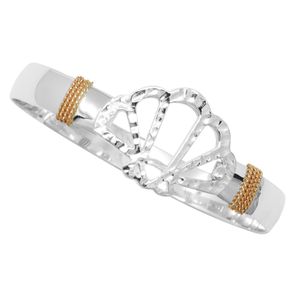 Ss 8mm Silhouette Shell Bracelet W/14ky Wraps 7.0 Inch - C8SSHELL70