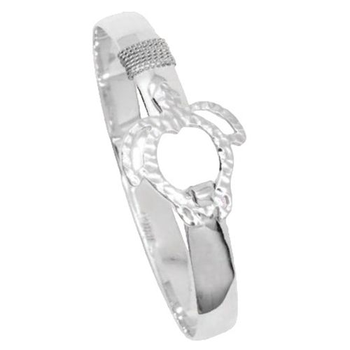 Ss 8mm Silhouette Turtle Bracelet W/ss Wraps 6.5 Inch - S8STUR65