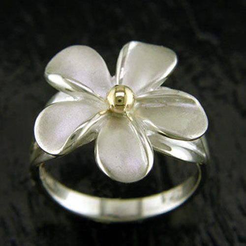 SS And 14K Large Size Plumerja Ring 9/24 - SD-SGR708-7