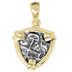 Atocha Replica Coin Pendant W/ Frame, Prongs And Bail