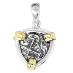 Ss Atocha Replica Coin Two Tone Pendant 15mm - TCTTPATOTR