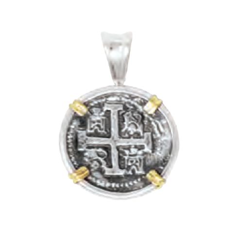 Ss Atocha Replica Coins Two Tone Pendant 15mm - TCTTPATOCT1