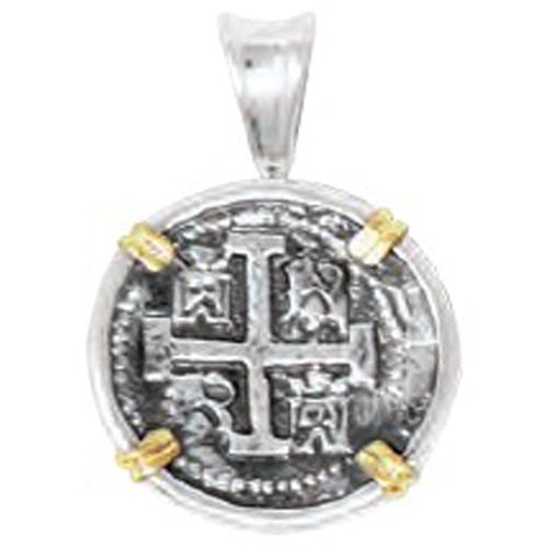 Ss Atocha Replica Coins Two Tone Pendant 20mm - TCTTPATOCT2