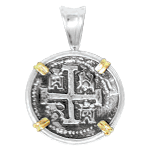 Ss Atocha Replica Coins Two Tone Pendant 27mm - TCTTPATOCT8