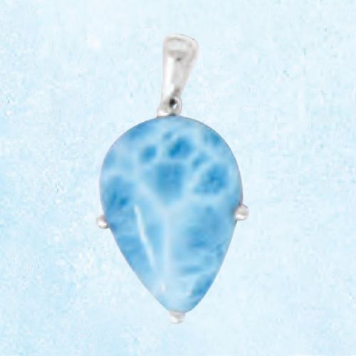 Ss Larimar Teardrop Pendant - MAL109SP