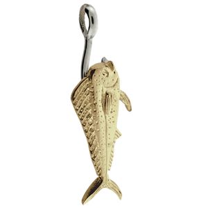 Ss Mahi Mahi Fish Md Pendant W/14k Fish - MMP2CMD