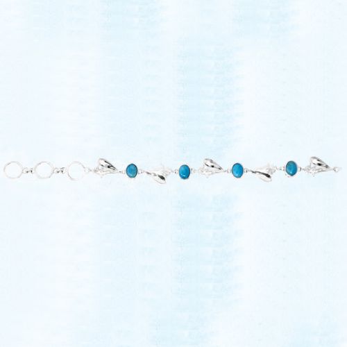 Ss Mar Azul Larimar Conch Link Bracelet - MAL131SB