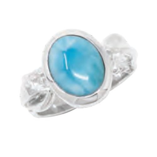 Ss Mar Azul Larimar Conch Ring 7.0 Inch - MAL131SR70