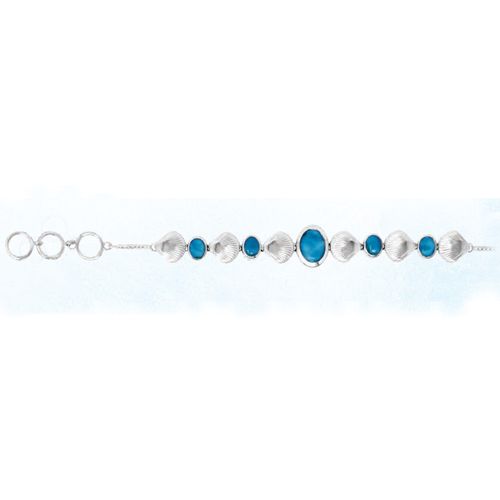 Ss Mar Azul Larimar Scallop Link Bracelet - MAL128SB