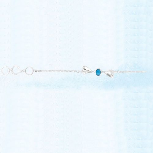 Ss Mar Azul Larimar Shorty Conch Link Bracelet - MAL131SSB