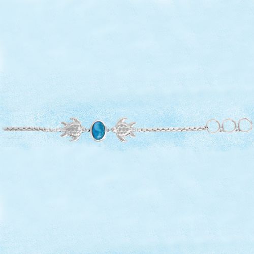 Ss Mar Azul Larimar Shorty Turtle Link Bracelet - MAL141SSB