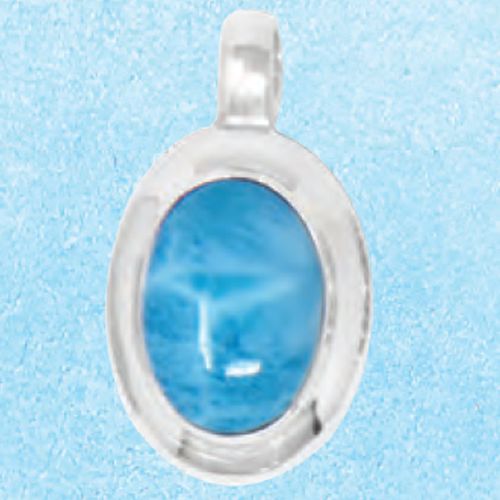 Ss Mar Azul Oval Larimar Pendant - MAL107SP