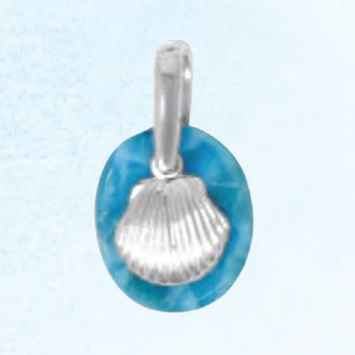 Ss Scallop Charm For Larimar Tablet - CHSSCAL