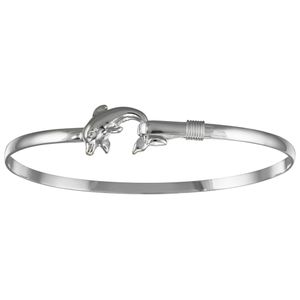 Ss/ss 4mm Dolphin Hook Bracelet 5.5 Inch - S4DOLHK55