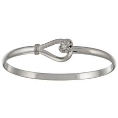 Lovers Knot Hook Bracelet - Sterling Silver 4mm Wide