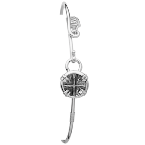 Ss Treasure Coin Esprit Bracelet W/cbc Tag And Ss Wraps 7.0 Inch - S059TC70