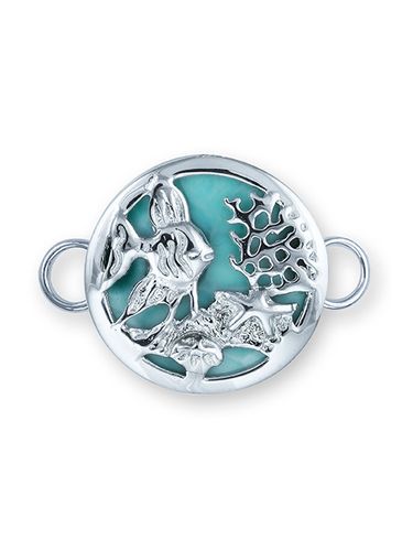 Ss Under The Sea Larimar Clasp Rhodium Plated