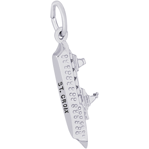 St. Croix Cruise Ship Charm - 14K White Gold