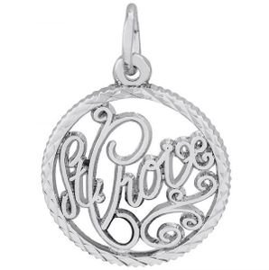 St. Croix Diamond Faceted Disc Charm Sterling Silver - 10-4834