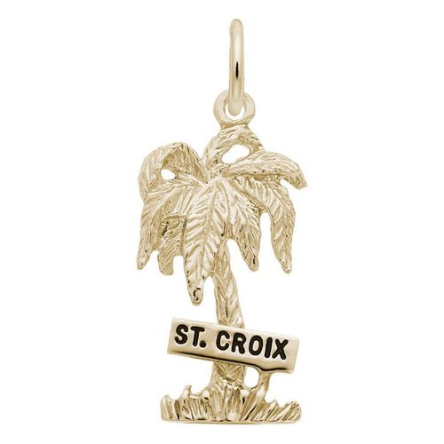 St. Croix Palm Tree Charm - Gold Plated - 10-4672-gp