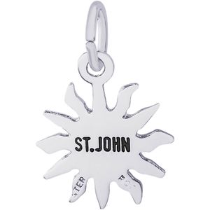 St. John Sun Small Charm - 14K White Gold