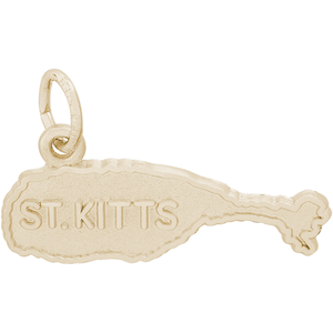 St. Kitts Map Charm - 10K Gold