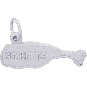 St. Kitts Map Charm - Sterling Silver