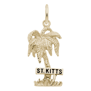 St. Kitts Palm Tree Charm - Gold Plated - 10-5327-gp