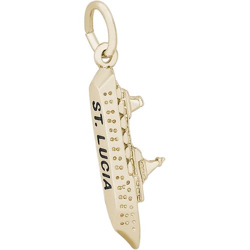 St. Lucia Cruise Ship Charm - Gold Plated