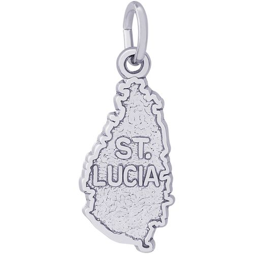 St. Lucia Map Charm - Sterling Silver - 10-5343
