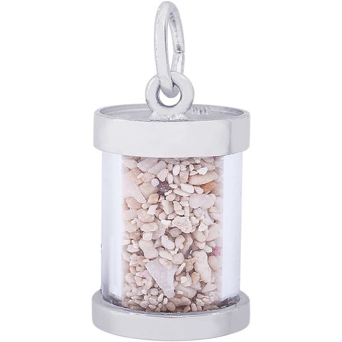St. Lucia Sand Capsule Charm - 14K White Gold