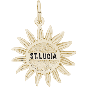 St. Lucia Sun Large Charm - 10K Gold