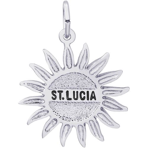 St. Lucia Sun Large Charm - 14K White Gold