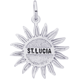 St. Lucia Sun Large Charm - Sterling Silver