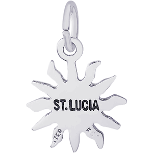 St. Lucia Sun Small Charm - Sterling Silver