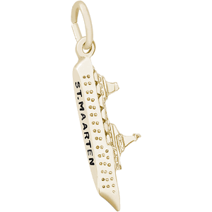 St. Maarten Cruise Ship Charm - Gold Plated