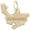 St. Maarten Map With Border Charm - Gold Plated