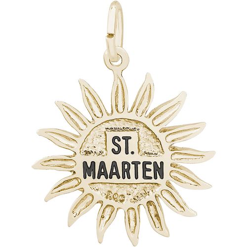 St. Maarten Sun Large Charm - Gold Plated
