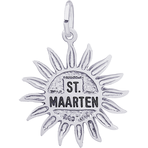 St. Maarten Sun Large Charm - Sterling Silver