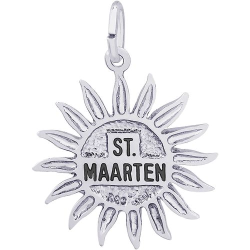 St. Maarten Sun Large Charm - Sterling Silver