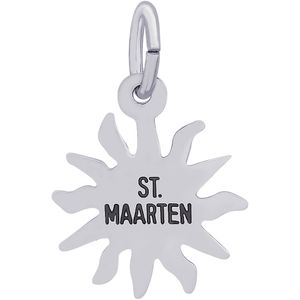 St. Maarten Sun Small Charm - Sterling Silver