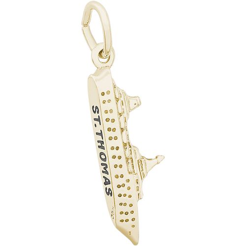 St. Thomas Cruise Ship Charm - 10K Gold