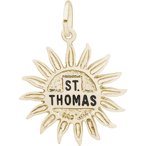 St. Thomas Sun Large Charm - 10K Gold